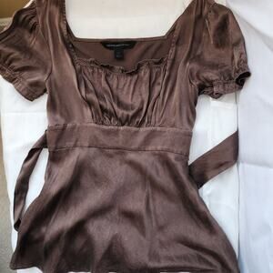 Express Design Studio Brown Y2K Retro Aesthetic Tie-Back Cami Women's Top XS.